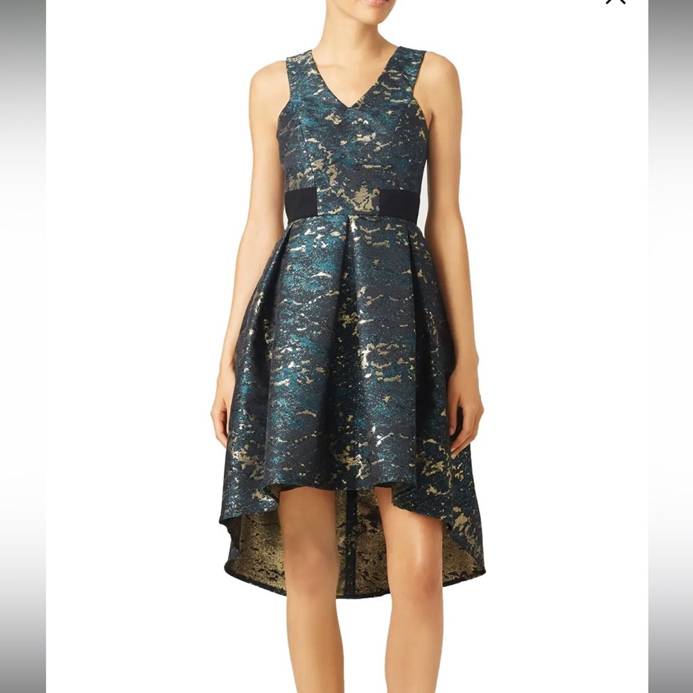 Teal and Green High-Low Cocktail Dress